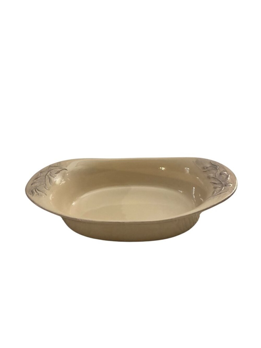 Cerutil Stoneware Portugal Augratin Casserole Baking Dish Vanilla Creme 14x8